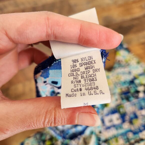 90s/Early 2000s Vtg Halter Top & Skirt Set Geometric Beach Party Summer Outfit - Picture 5 of 8